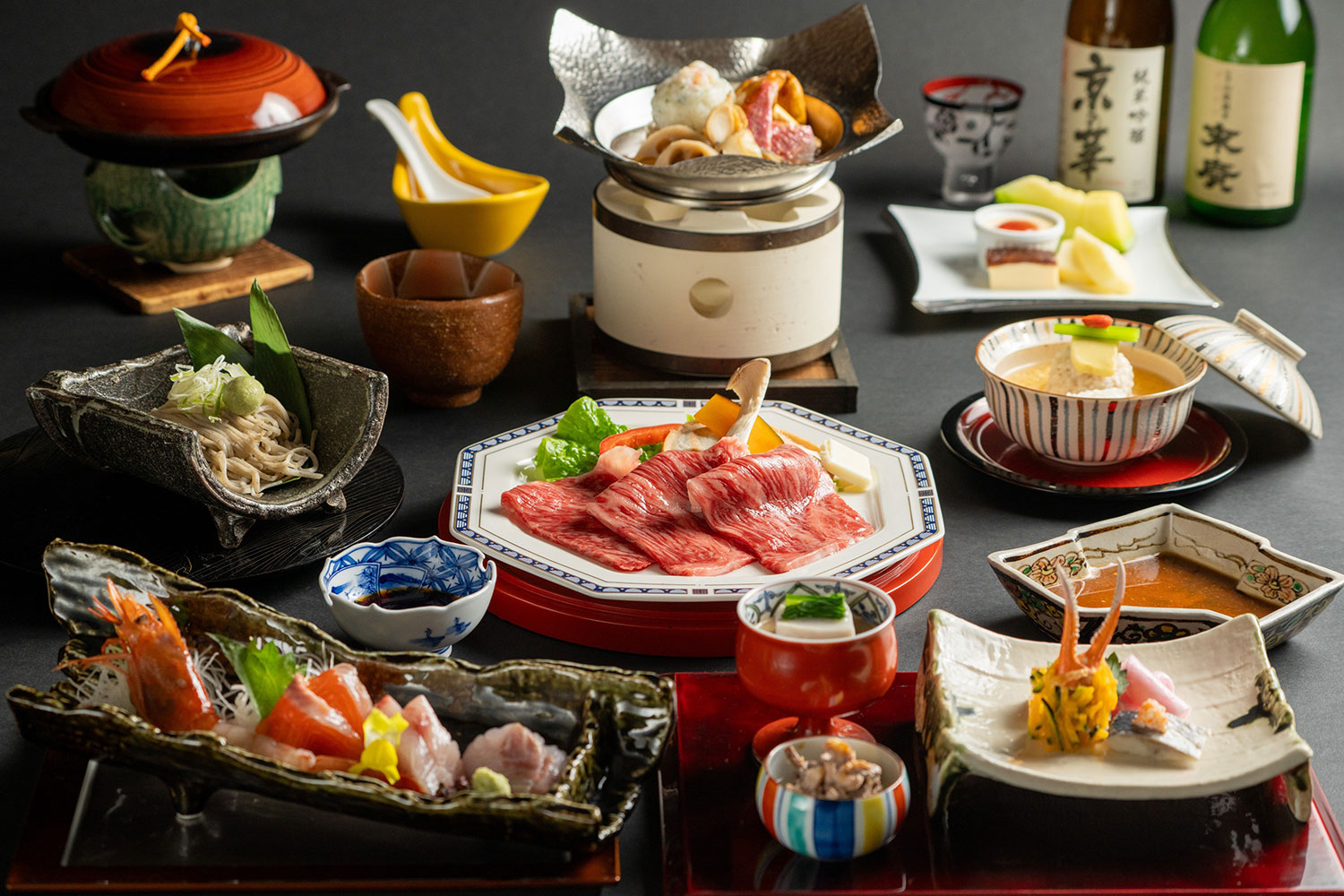 大川荘「山海の幸」料理